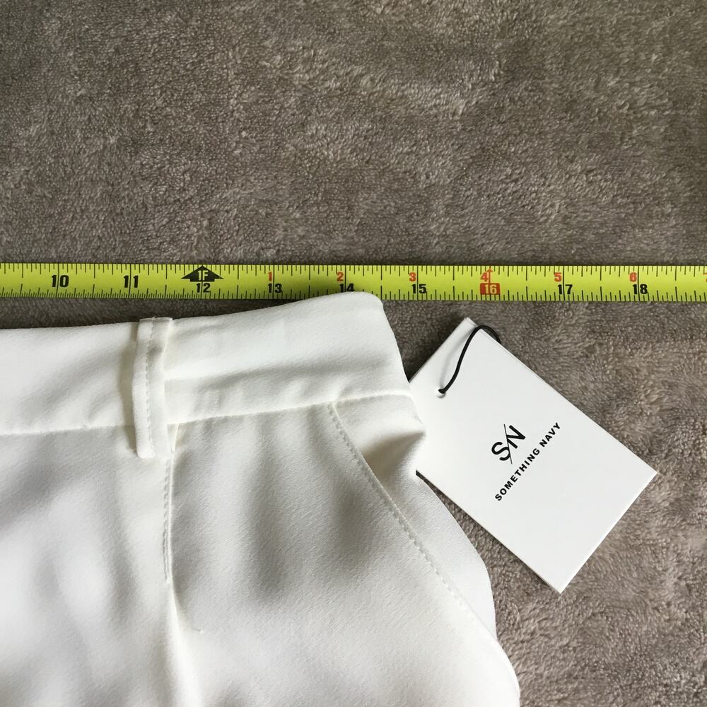 SOMETHING NAVY Ivory Pleated Wide Leg Trousers - Size 8 - Picture 4 of 12